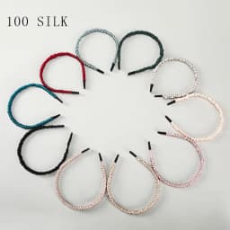 Birdtree, 16MM 100%Pure Real Silk Hair Hoop Band Headbands, For Women Girl Elastic Luxury Hair Accessories, New 2026 A36635QC