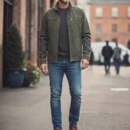 2026 Autumn Jacket Men's Tooling Jacket Casual Cardigan Loose Sports Men's Clothing