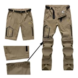 TRVLWEGO Mens Hiking Convertible Pants Waterproof Lightweight Quick Dry Zip Off Fishing Travel Safari Outdoor Cargo Work Trouser