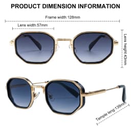 Steampunk Vintage Polygon Sunglasses Men 2026 Luxury Designer Geometric Metal Frame Retro Sun Glasses Gradient Trendy Eyewear
