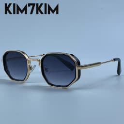 Steampunk Vintage Polygon Sunglasses Men 2026 Luxury Designer Geometric Metal Frame Retro Sun Glasses Gradient Trendy Eyewear