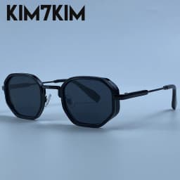 Steampunk Vintage Polygon Sunglasses Men 2026 Luxury Designer Geometric Metal Frame Retro Sun Glasses Gradient Trendy Eyewear