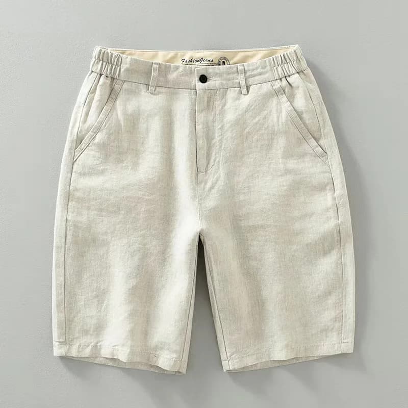 Summer New 100% Linen Shorts For Men High-quality Pure Linen Lightweight Straight Loose Casual Button Solid Short For Male Pant