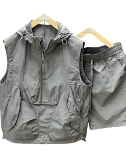 Casual Hooded Sleeveless Suit Men's Summer Workwear Thin Loose Fashion Couple Sleeveless Waistcoat Shorts Two-Piece Set