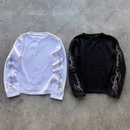 O-Neck Hip Hop Y2k Long sleeve Top Harajuku Letter Print Punk High street Long sleeve T-shirt Fashion Rock Gothic Unique Clothes