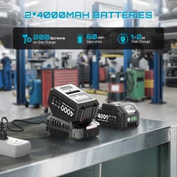SEESII WH860 1300N.m 3-in-1 Impact Wrench & Cordless Drill & Screwdriver 1/2 Inch Brushless Motor Electric Impact Gun Kit Repair Tools With 2x4000mah Batteries LED Light For Car Truck Home DIY