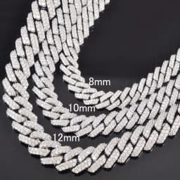 8mm 10mm 12mm Miami Cuban Chain Necklace For Men Women Iced Out Zircon Hip Hop Link Gold Silver Color Fashion Rock Jewelry