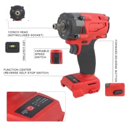 1/2\" Repair Brushless Electric Impac Wrench 4 Gears Impact Wrench 500N.m Cordless Electric Screwdriver Driver Power Tools for Milwaukee 18V Battery Pin