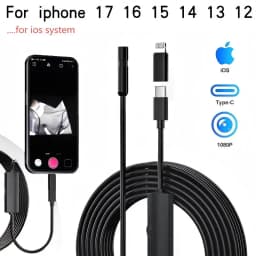 iOS Endoscope Camera for iOS System HD 960P Inspection Sewer Borescope Camera for 5/6/7/8/9/10/11/12/13/14/15/16/17...
