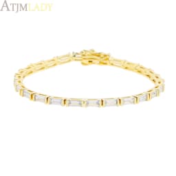 2025 New Fashion Gold Color Colorful Rainbow Bracelet 5A Cubic Zirconia CZ Enamel Geometric Tennis Chain Bangle Women Jewelry