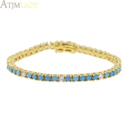 2025 New Fashion Gold Color Colorful Rainbow Bracelet 5A Cubic Zirconia CZ Enamel Geometric Tennis Chain Bangle Women Jewelry