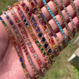 2025 New Fashion Gold Color Colorful Rainbow Bracelet 5A Cubic Zirconia CZ Enamel Geometric Tennis Chain Bangle Women Jewelry