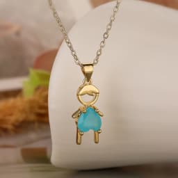 INS Design Girls/Boys Pendant Necklace For Women Girls,Stainless Steel Chain,Cubic Zirconia Accessories Party Vacation Jewelry