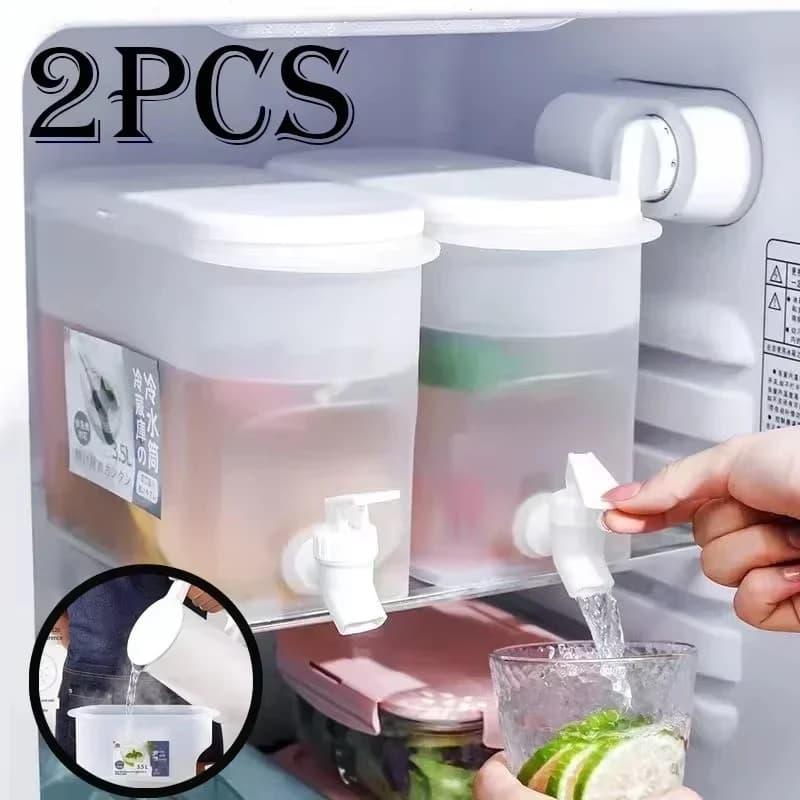 3.5/5L Beverage Dispenser Large Capacity with Spigot in Refrigerator Iced Dispenser Summer Drinkware for Daily Party Cold Kettle