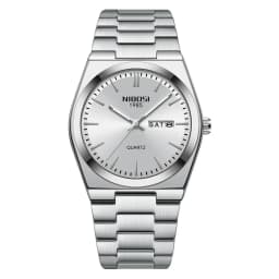 NIBOSI Luxury Mens Watches Date Week Display Luminous Waterproof Quartz Watch Simple Stainless Steel Male Relogio Masculino