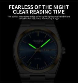 NIBOSI Luxury Mens Watches Date Week Display Luminous Waterproof Quartz Watch Simple Stainless Steel Male Relogio Masculino