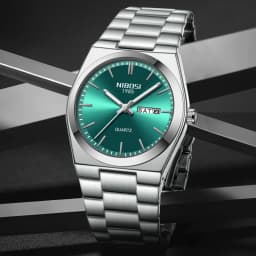 NIBOSI Luxury Mens Watches Date Week Display Luminous Waterproof Quartz Watch Simple Stainless Steel Male Relogio Masculino