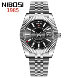 NIBOSI Brand Luxury Man Watch Stainless Steel Casual Quartz Wristwatches Waterproof Watch For Men Luminous Men's Watches Clock