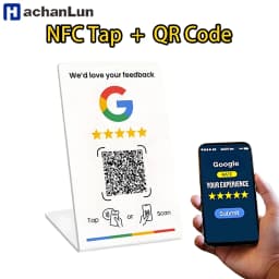 NFC215 Programmable for Google Review Card NFC Station Table 13.56Mhz QR code can be independently set to link Standing Card