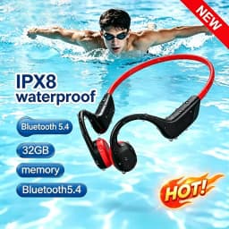 New Bone Conduction Headset Bluetooth 5.4 With Mic Waterproof Exercise Fitness Wireless Swimming Sports Headphone New 2026