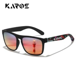 KAROS Classic Men Square Polarized Fishing Sunglasses Outdoor Sports Driving Cycling Running Goggles Vintage Large Frame UV400