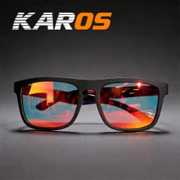 KAROS Classic Men Square Polarized Fishing Sunglasses Outdoor Sports Driving Cycling Running Goggles Vintage Large Frame UV400
