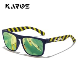 KAROS Classic Men Square Polarized Fishing Sunglasses Outdoor Sports Driving Cycling Running Goggles Vintage Large Frame UV400