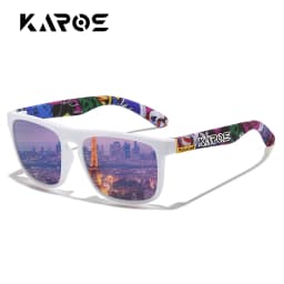 KAROS Classic Men Square Polarized Fishing Sunglasses Outdoor Sports Driving Cycling Running Goggles Vintage Large Frame UV400