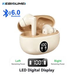 KEBIDUMEI In Ear Bluetooth 6.0 Earphones TWS Wireless Earbuds HiFi Stereo ENC Noise Reduction Headphones Power Display Headsets
