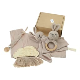 1 Set Baby Stuffed Animal Doll kawaii Panda Plush Toys+Crochet Rattle+Hair Brush+Newborn Swaddle Wrap Baby Birth Shower Gift Box