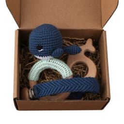 1 Set Baby Stuffed Animal Doll kawaii Panda Plush Toys+Crochet Rattle+Hair Brush+Newborn Swaddle Wrap Baby Birth Shower Gift Box