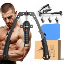 FLYBIRD 3-in-1 Twister Arm Trainer with Ab Roller Wheel, Adjustable 22-440lbs Hydraulic Power Chest, Shoulders, Forearm, Triceps