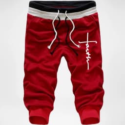 Men Summer Sport Running Hit Color Design Casual Pants Fashion 3/4 Short