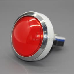 10pcs 60MM Chrome Plated Silver Arcade Illuminated Push Button Switch Button 12V Led Start Button Arcade Game Machine DIY Parts