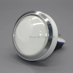 10pcs 60MM Chrome Plated Silver Arcade Illuminated Push Button Switch Button 12V Led Start Button Arcade Game Machine DIY Parts