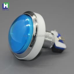 10pcs 60MM Chrome Plated Silver Arcade Illuminated Push Button Switch Button 12V Led Start Button Arcade Game Machine DIY Parts