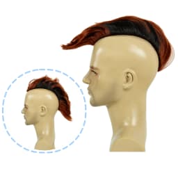 REEWES Obrem Brown Mokhaw Wig Clip in Hairpiece Toupee Synthetic Hair For Daily PUNK ROCK Party Cosplay