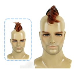 REEWES Obrem Brown Mokhaw Wig Clip in Hairpiece Toupee Synthetic Hair For Daily PUNK ROCK Party Cosplay