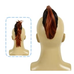 REEWES Obrem Brown Mokhaw Wig Clip in Hairpiece Toupee Synthetic Hair For Daily PUNK ROCK Party Cosplay