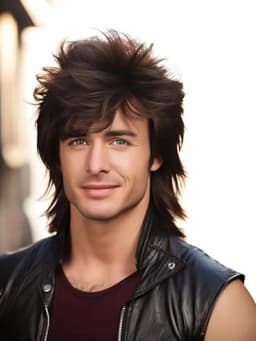 HAIRJOY Synthetic Hair Mullet Wig Adult Funny Wigs for Men Pop Rock Wig Joe Dirt Wig for 70s 80s Wig Brown Synthetic Wigs