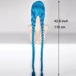 Synthetic Hair Jinx Cosplay Lol Long Blue Halloween Anime Costume Wig