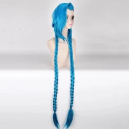 Synthetic Hair Jinx Cosplay Lol Long Blue Halloween Anime Costume Wig