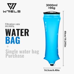 WRELS Water Collection Filtration Bag for Water Filtration System Survival Water Filter Straw Foldable BPA-Free Filtration Bag
