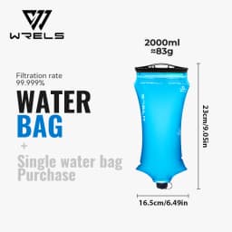 WRELS Water Collection Filtration Bag for Water Filtration System Survival Water Filter Straw Foldable BPA-Free Filtration Bag