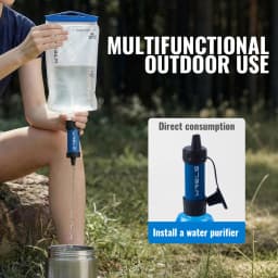 WRELS Water Collection Filtration Bag for Water Filtration System Survival Water Filter Straw Foldable BPA-Free Filtration Bag