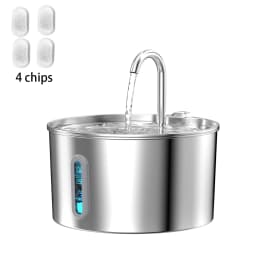 ZYfeeder 2.2L Stainless steel pet water fountain, artesian water fountain for cats, ultra-quiet water pump with filter