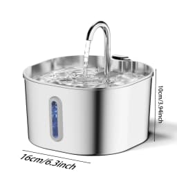 ZYfeeder 2.2L Stainless steel pet water fountain, artesian water fountain for cats, ultra-quiet water pump with filter