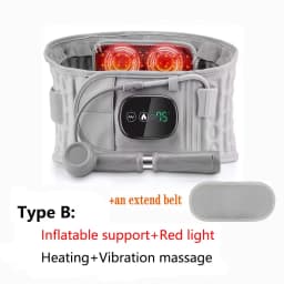 Smart Air Pressure Heating Massage Waist Belt,Cordless Airbag Squeeze Support,Vibration Massager,Lumbar Back Brace,Muscle Relax