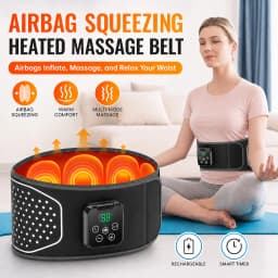 Smart Air Pressure Heating Massage Waist Belt,Cordless Airbag Squeeze Support,Vibration Massager,Lumbar Back Brace,Muscle Relax