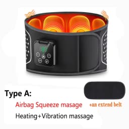 Smart Air Pressure Heating Massage Waist Belt,Cordless Airbag Squeeze Support,Vibration Massager,Lumbar Back Brace,Muscle Relax